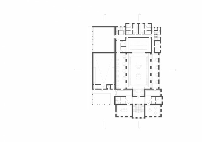 Revitalizace areálu Sokolovny v Rokycanech, Rusina Frei architekti / Martin Rusina, Martin Frei, Gabriela Sládečková, půdorys 2NP