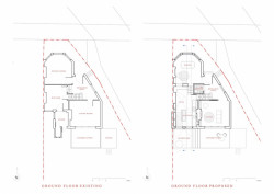 Přestavba viktoriánského domu, StudioBen Allen, půdorys 1 NP