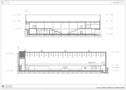 Zimní stadion v Teplicích, MISE a SIAL Architekti a inženýři, řezy