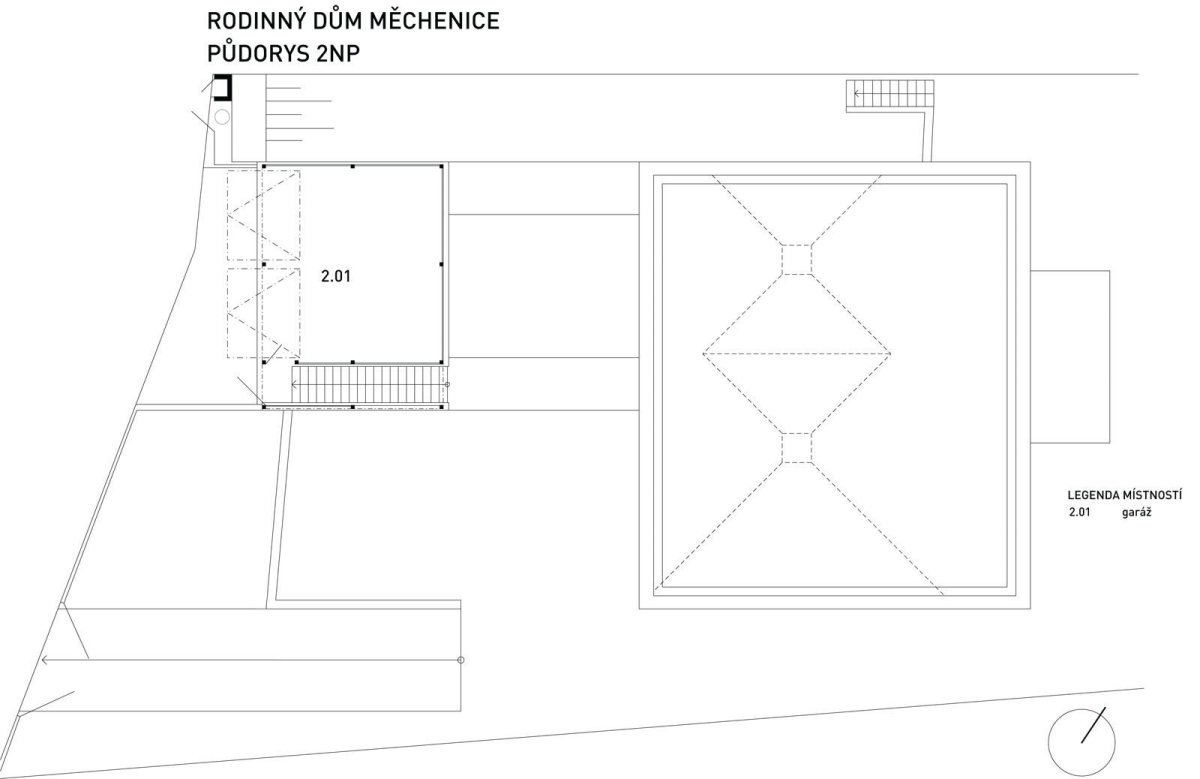 Rodinný dům v Měchenicích, OK Plan Architects - půdorys 2.N.P.