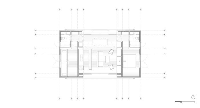 Domky od Mapa architects, půdorys