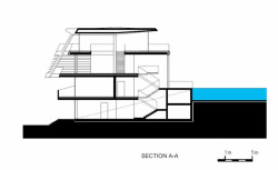 Najjar & Najjar, luxusní přestavba vily ze 60. let, řez, výkres