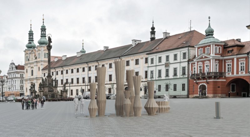 Vizualizace vítězného návrhu na novou kašnu na hradeckém Velkém náměstí