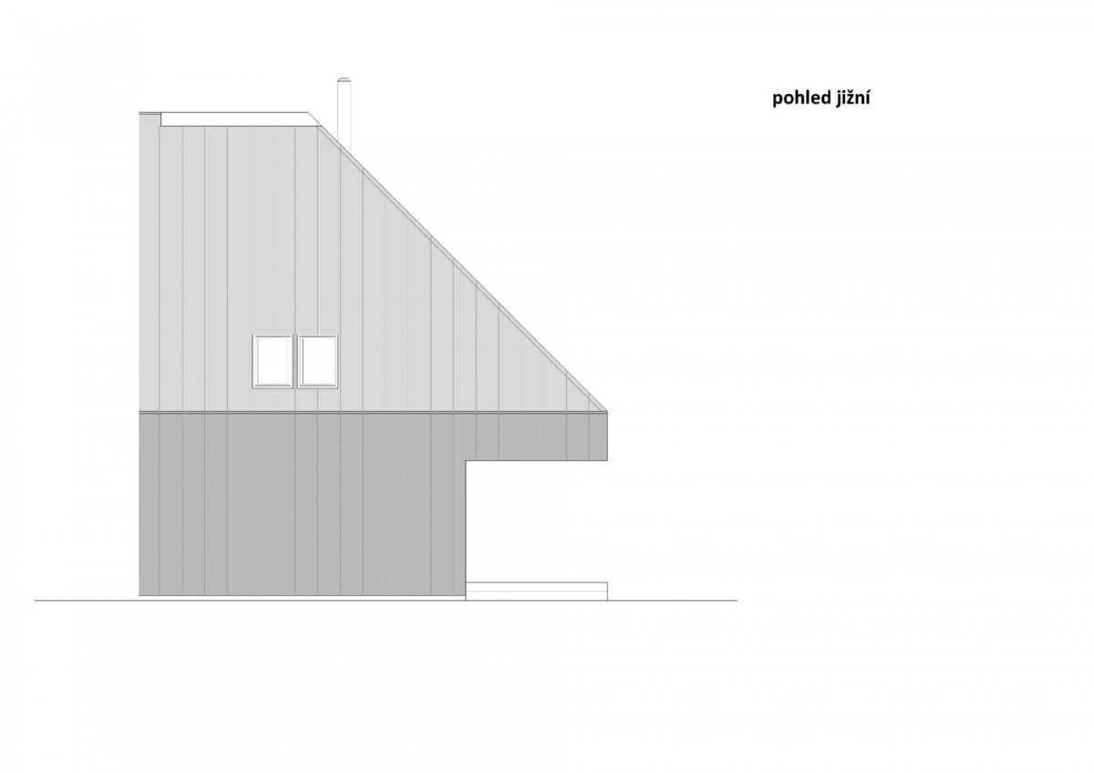 Chata Nové Hamry, NEW HOW architekti / David Zámečník, pohled jih