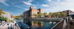 Pardubice: Mlýnský ostrov / 1. místo // UNIT architekti, pohled od mostu – foto