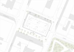 Tengbom, dočasná tržnice ve Stockholmu, situace, výkres