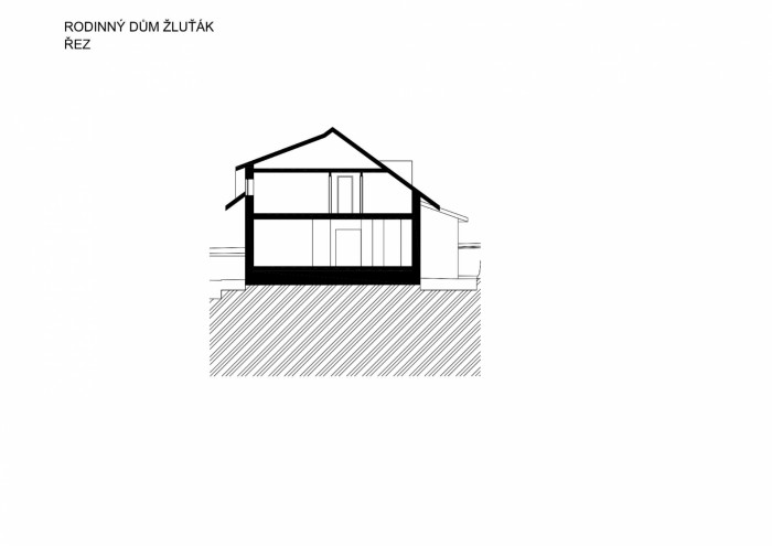 Rodinný dům „ŽLUŤÁK“, OK PLAN ARCHITECTS, řez