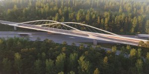 Návrh terminálu vysokorychlostní železnice v Pávově na okraji Jihlavy. Česko-francouzský tým monom a AREP ARCHITECTS zvítězili v architektonické soutěži.