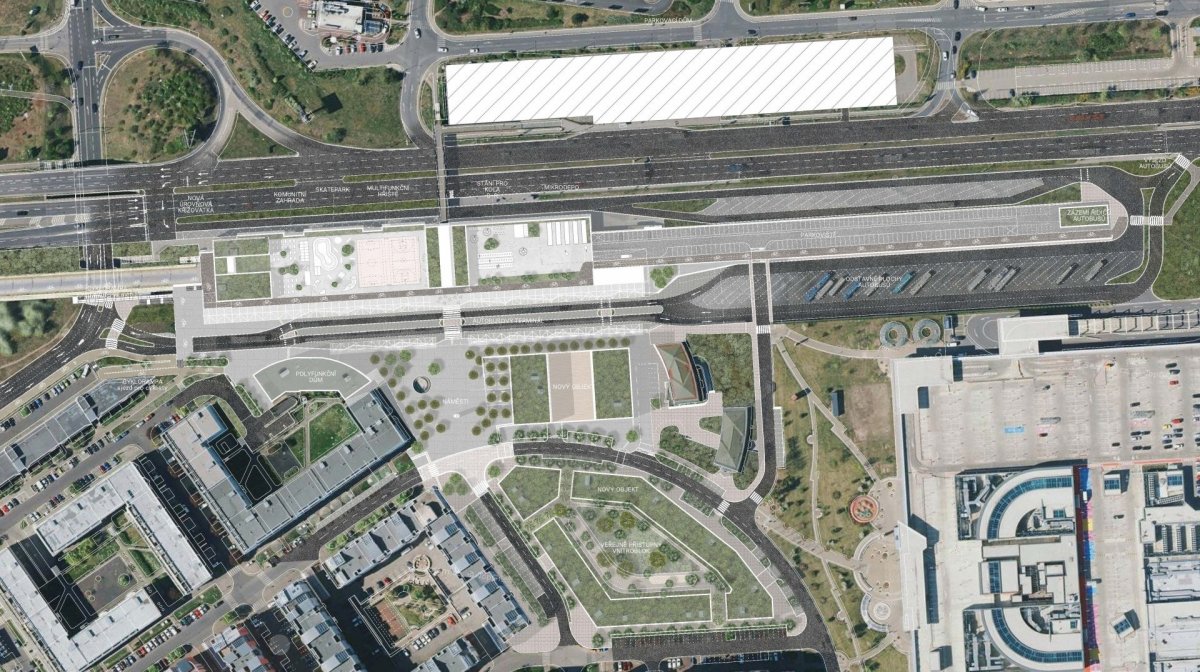 Studio re:architekti zpracovalo koncepční studii na novou podobu autobusového terminálu Černý Most