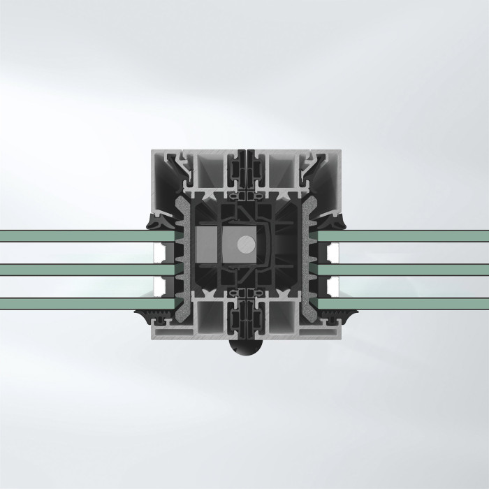 ... Schüco AS FD 90.HI (90 milimetrů, vysoká izolace, nepřerušovaný venkovní rám)