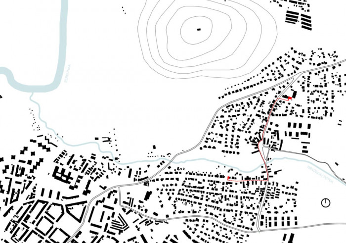 Přístavba školní družiny ZŠ Újezd v Plzni, situace širších vztahů, Projectstudio8