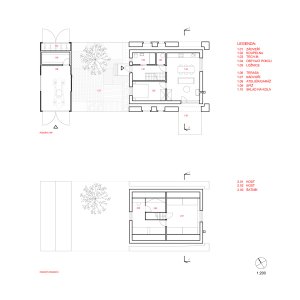 Rodinný dům Stará Červená Voda, TŘI.ČTRNÁCT architekti / Ondrej Palenčar, půdorysy