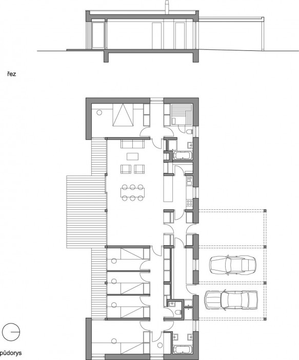 Půdorys a řez
