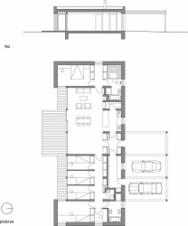 stempel & tesar architekti, Rodinný dům v Unhošti, půdorys a řez – foto