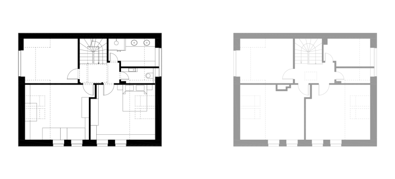 Mooza architecture, RD Rudná, půdorys 2. NP – foto