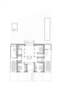 Rodinný dům s atriem, SENAA architekti / Václav Navrátil, Jan Sedláček, půdorys 1NP