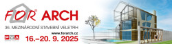 Stavební veletrh FOR ARCH proběhne ve dnech 16. až 20. září v PVA EXPO PRAHA