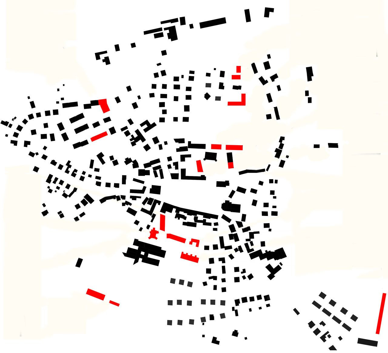 Situace obce s navrhovanými zásahy - foto