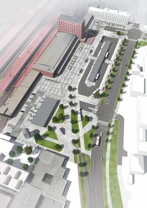 Multimodální uzel veřejné dopravy v Pardubicích, vizualizace, Med Pavlík architekti s.r.o.