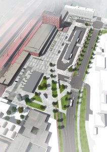 Multimodální uzel veřejné dopravy v Pardubicích, vizualizace, Med Pavlík architekti s.r.o.
