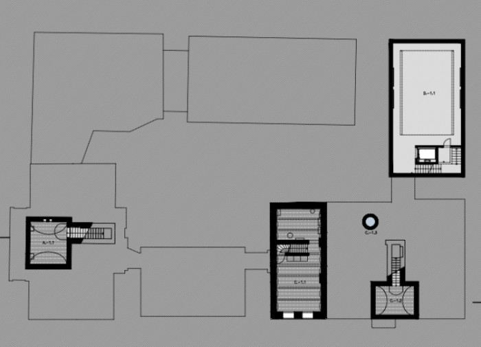 Sídlo firmy Lasvit, ov – a, ov architekti, půdorys 1PP