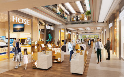 Vizualizace interiéru OD Máj po rekonstrukci od Amadeus Real Estate - pohled do obchodní pasáže