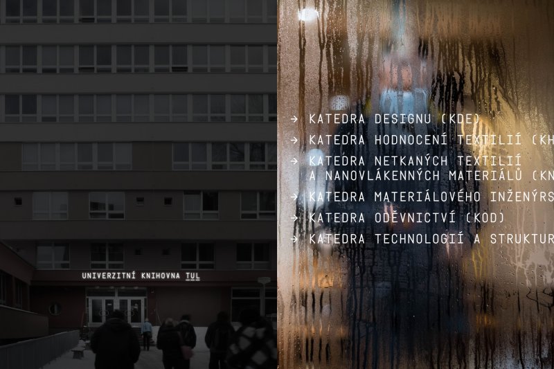 Označení budovy Univerzitní knihovny TUL a orientační značení budovy na skle. Zdroj: Czechdesign