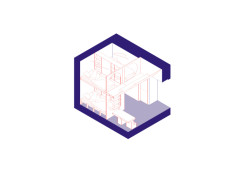 Axonometrie dětského pokoje (Bydlení na 37 metrech čtverečních; hurá studio)