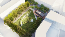 Smíchov City, MS plan - vizualizace otevřeného západního parku