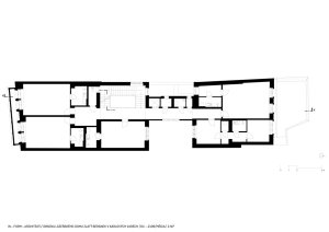 Obnova lázeňského domu Zlatý Beránek v Karlových Varech, půdorys 2np, IN-FORM-ARCHITEKTI
