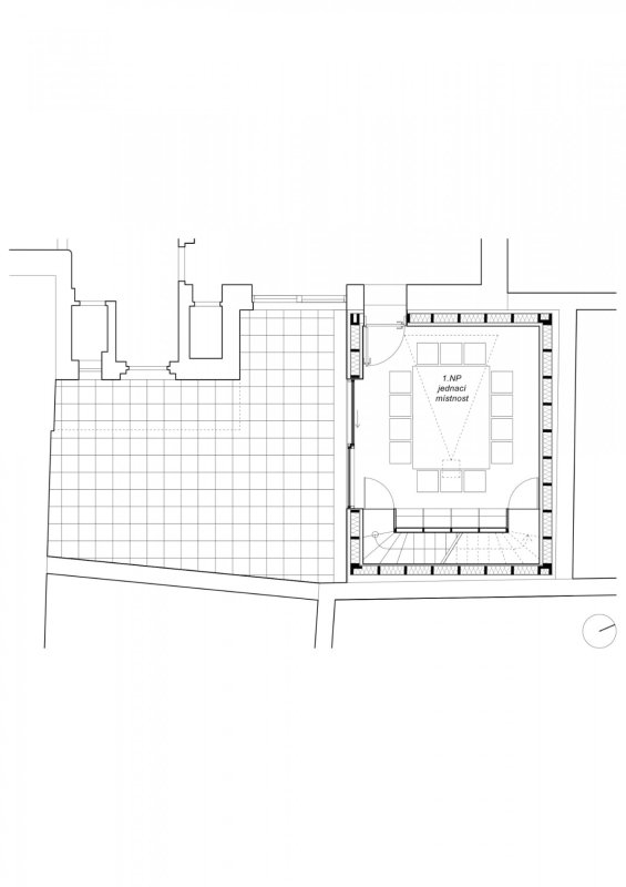 Přístavba kanceláře ve Vysokém Mýtě, Prokš Přikryl architekti / Martin Prokš, Marek Přikryl, půdorys 1NP
