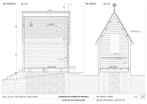 Jana Krákorová (ABM architekti), Zvonička na Vlašských Boudách, řezy – foto