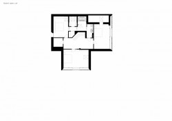 Přestavba rodinného domu Hrusice, ateliér SAD, půdorys návrh 2. NP