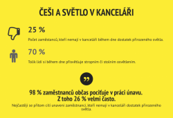 Graf výzkumu o osvětlení v českých akncelářích.