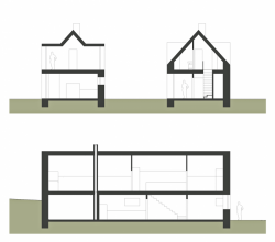 3+1 architekti, Rodinný dům Košťálov, řezy – foto