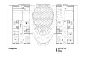 AI-DESIGN, Vzdělávací komplex UTB ve Zlíně, půdorys 2. NP