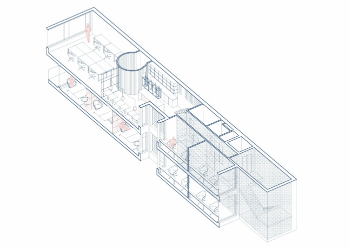 Kanceláře Madeo, Studio COSMO, axonometrie