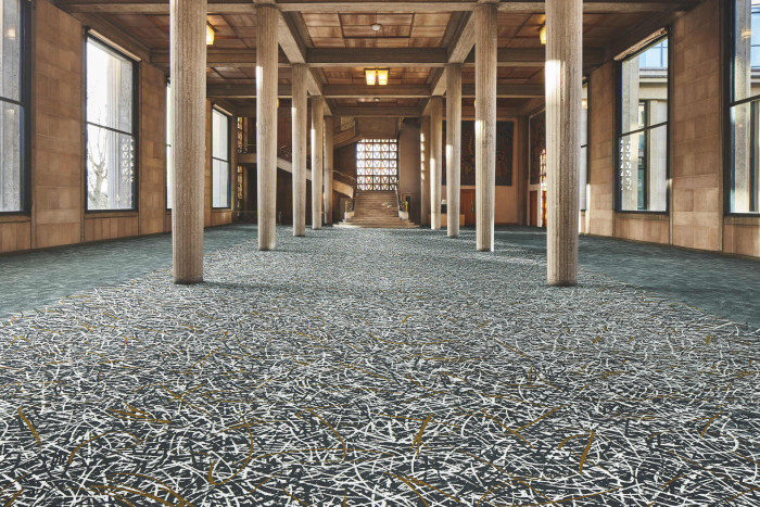 Designér Philippe Starck navrhl plošné vzory skládané z kompetentů pro libovolnou kombinaci. Systém Vortex ve variantě gold.