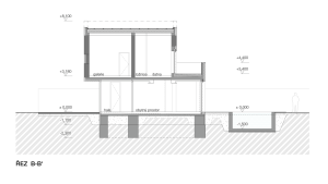 4a architekti, White Villa, řez příčný – foto
