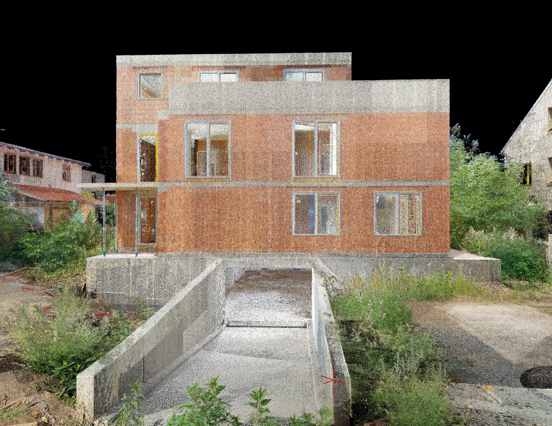 Mračno bodů pořízené ve fázi po dokončení hrubé stavby