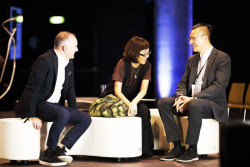 Zleva: zakladatel reSITE Martin Barry, japonská architektka Kazuyo Sejima a programový ředitel Osamu okamura