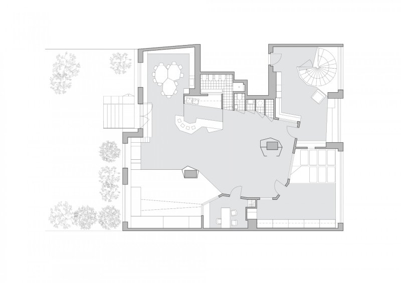 Rekonstrukce mezinárodních jeslí Malvína, No Architects / Jakub Filip Novák, Daniela Baráčková, půdorys návrh