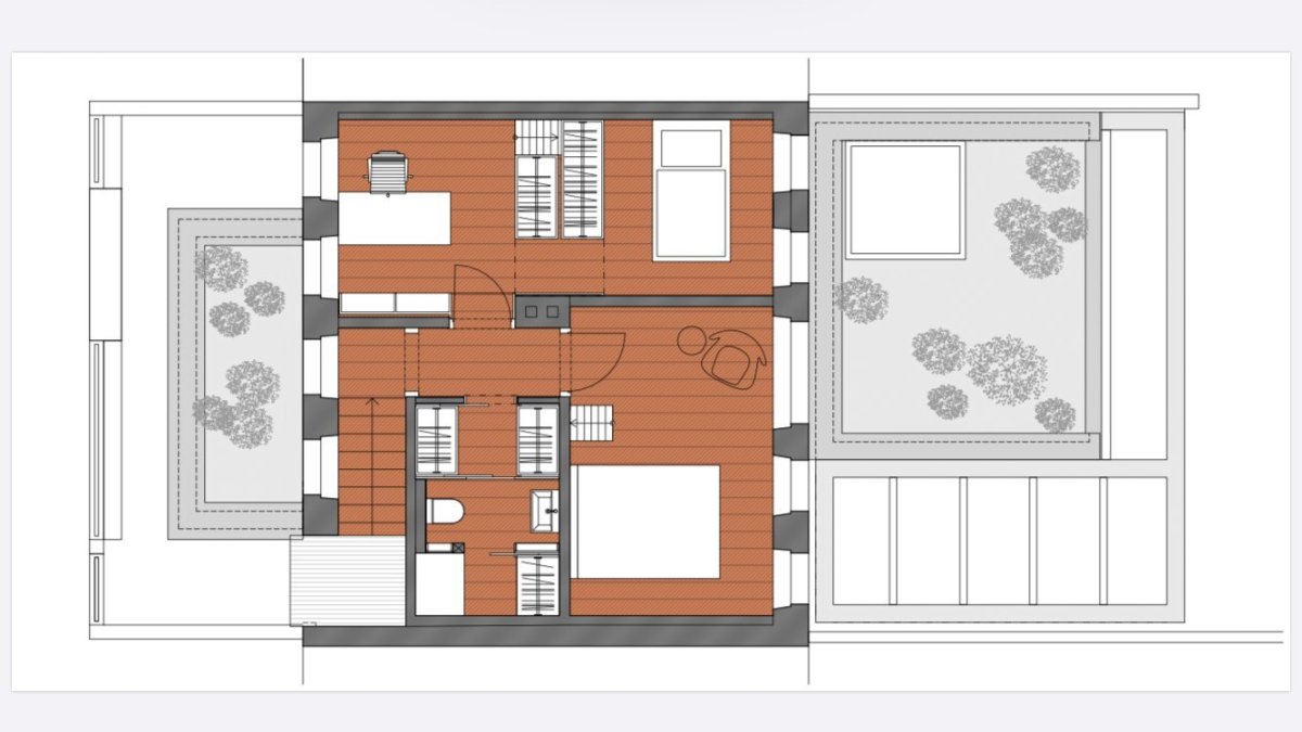 Rodinný dům na Spořilově, 2.NP, BARAAK Architekti, zdroj : autorská zpráva