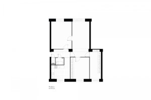 Byt pri Štrkovci, Atelier 27.9 / Lenka Némethová, Michaela Pivoňková, půdorys původní stav