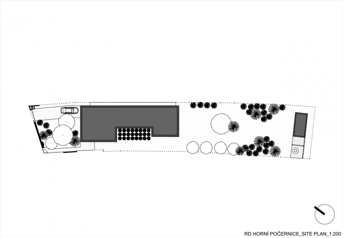Ateliér Kunc Architects, RD Horní Počernice, situace - foto