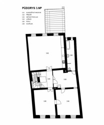 Rekonstrukce měšťanského domu č.p. 38 v Příboře, půdorys 3NP, ADHJ