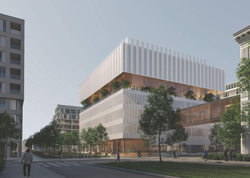Budoucí hlavní budova VŠCHT v Dejvicích od ateliérů ra15 a mackovič architecture