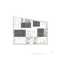 Půdorys (Dům s atrii v Nedvědicích, AOSI)