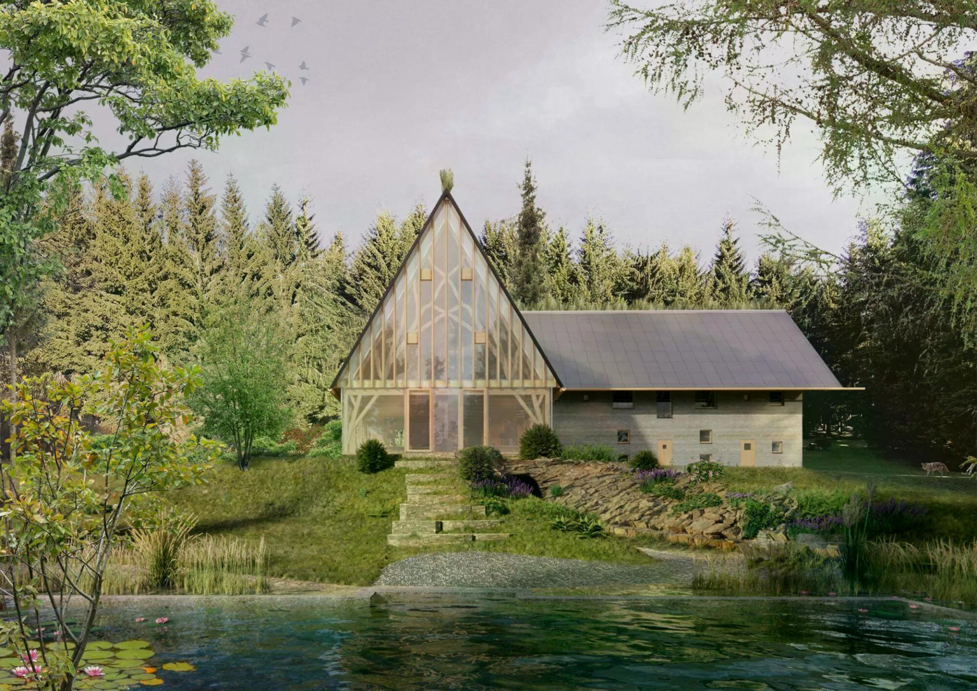 Chata Jahodina pro Ligu lesní moudrosti - vizualizace