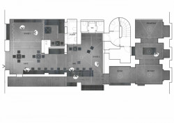 Bar - Studio Krymská, PAPUNDEKL ARCHITEKTI, půdorys